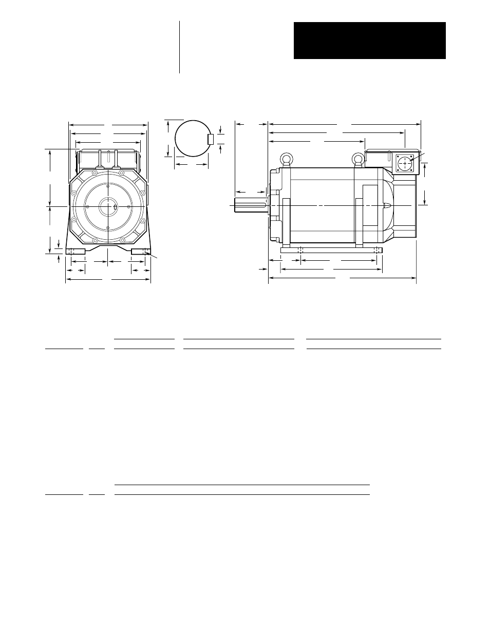 Foot mount motor, Dimensions chapter 3, Dimensions are in millimeters) | Rockwell Automation 8510 AC Spindle Drive System User Manual User Manual | Page 31 / 154