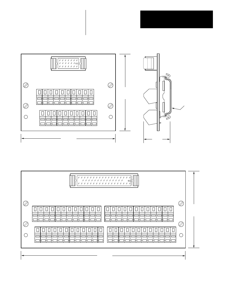 Dimensions chapter 3, Figure 3.16 termination panels | Rockwell Automation 8510 AC Spindle Drive System User Manual User Manual | Page 37 / 154