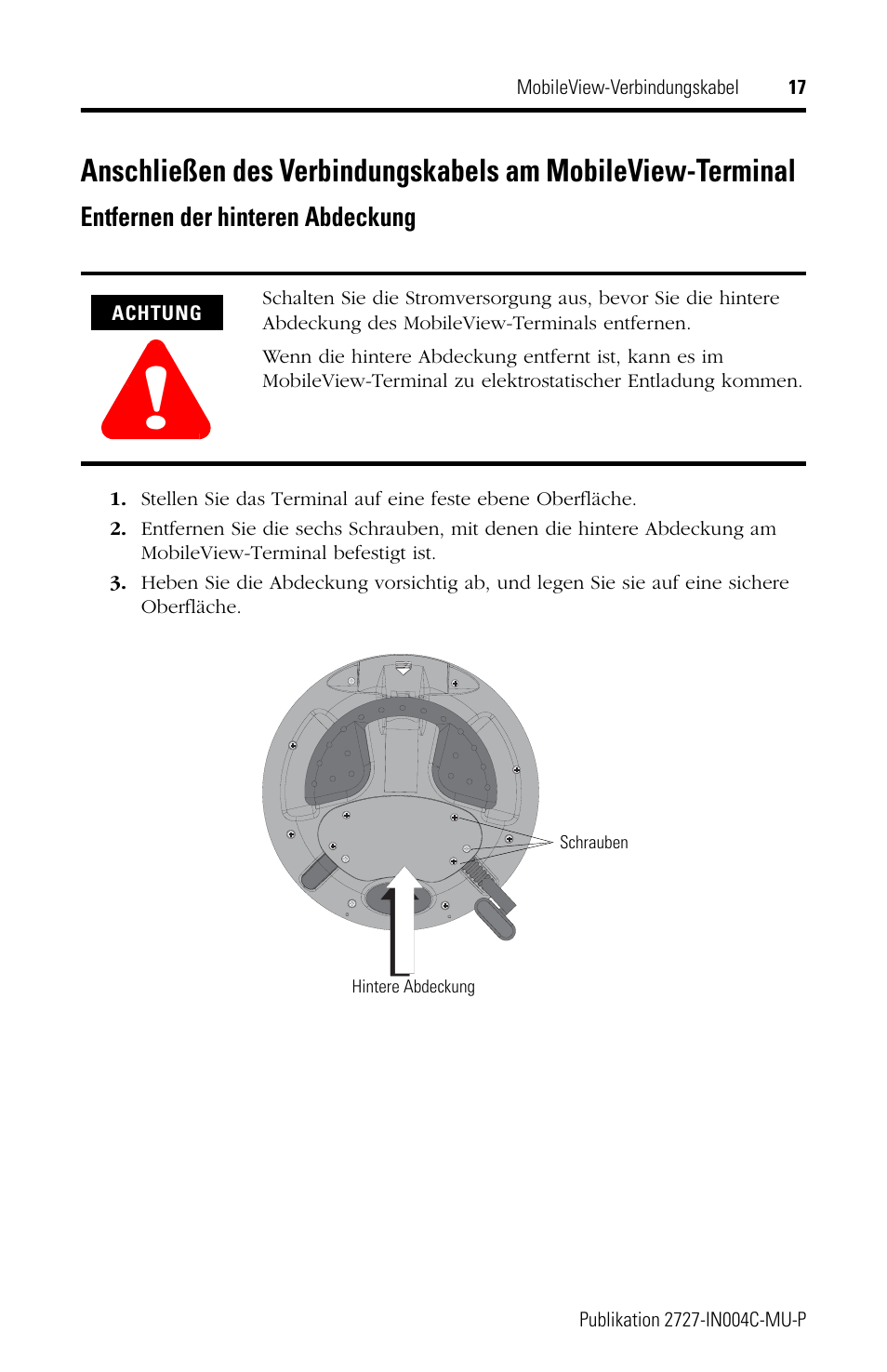 Rockwell Automation 2727-MRT5_10_15_20 MobileView Connection Cable Installation Instructions User Manual | Page 17 / 40