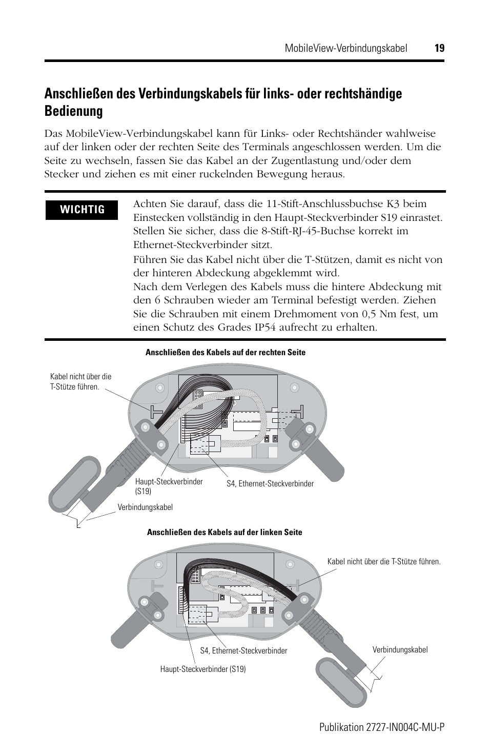 Rockwell Automation 2727-MRT5_10_15_20 MobileView Connection Cable Installation Instructions User Manual | Page 19 / 40