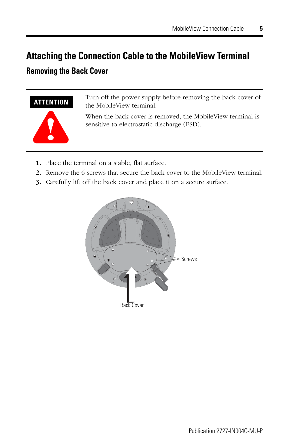 Rockwell Automation 2727-MRT5_10_15_20 MobileView Connection Cable Installation Instructions User Manual | Page 5 / 40