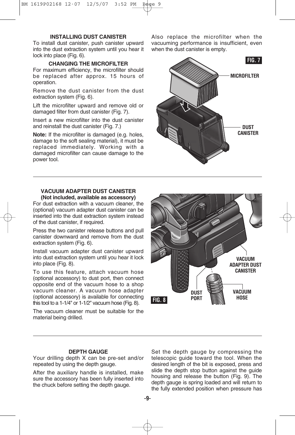 Fig. 7, Fig. 8 | Bosch 11250VSRD User Manual | Page 9 / 44