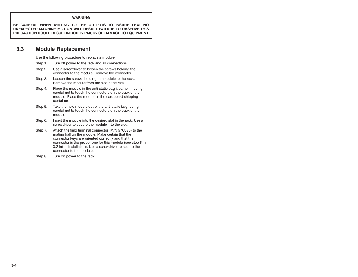 3 module replacement | Rockwell Automation 57C402 25-115V AC/DC Low Power Output Module User Manual | Page 14 / 34