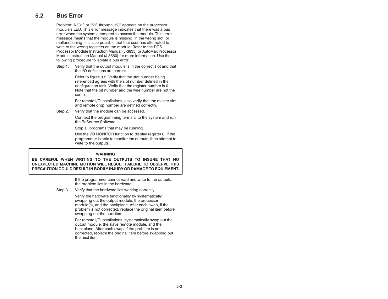 2 bus error | Rockwell Automation 57C402 25-115V AC/DC Low Power Output Module User Manual | Page 19 / 34