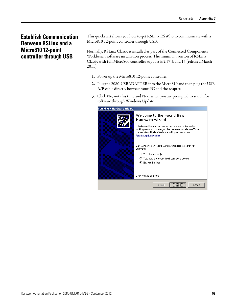 Rockwell Automation 2080-LC10-12DWD Micro810 Programmable Controllers User Manual User Manual | Page 107 / 120