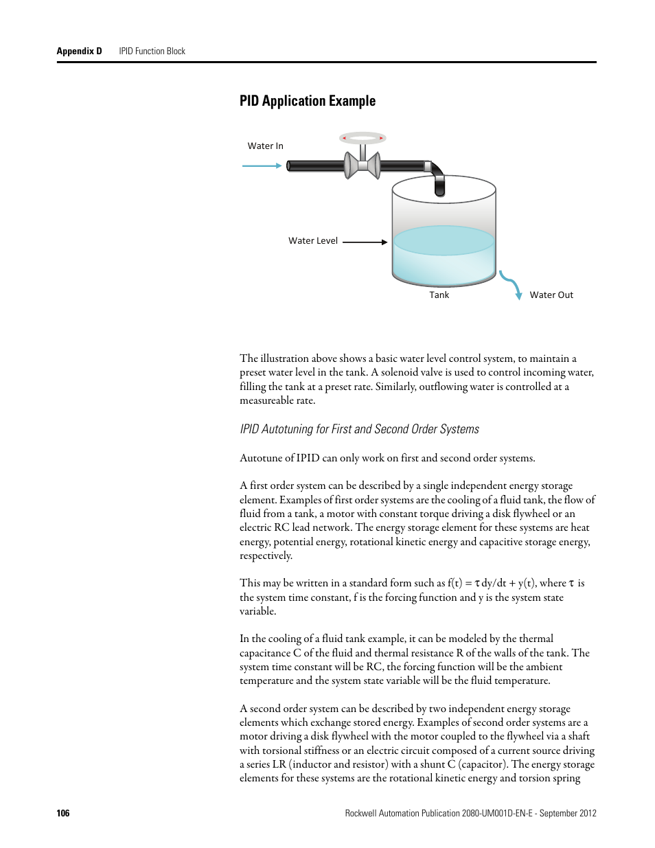 Pid application example, Ipid autotuning for first and second order systems | Rockwell Automation 2080-LC10-12DWD Micro810 Programmable Controllers User Manual User Manual | Page 114 / 120