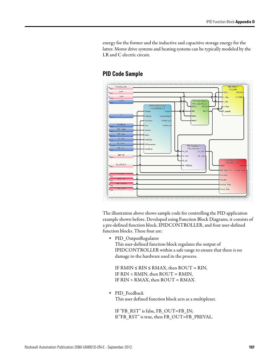 Pid code sample | Rockwell Automation 2080-LC10-12DWD Micro810 Programmable Controllers User Manual User Manual | Page 115 / 120