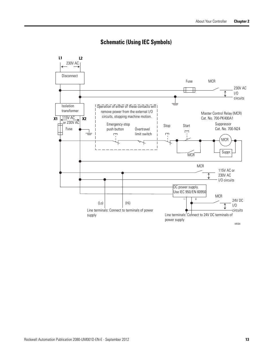 Schematic (using iec symbols) | Rockwell Automation 2080-LC10-12DWD Micro810 Programmable Controllers User Manual User Manual | Page 21 / 120