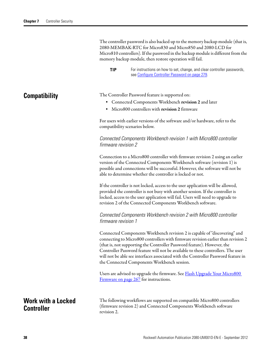 Compatibility, Work with a locked controller, Compatibility work with a locked controller | Rockwell Automation 2080-LC10-12DWD Micro810 Programmable Controllers User Manual User Manual | Page 48 / 120