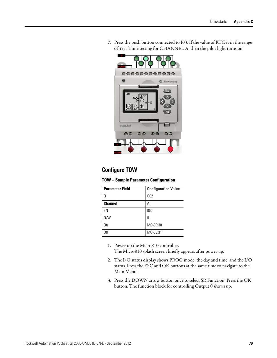 Configure tow | Rockwell Automation 2080-LC10-12DWD Micro810 Programmable Controllers User Manual User Manual | Page 87 / 120