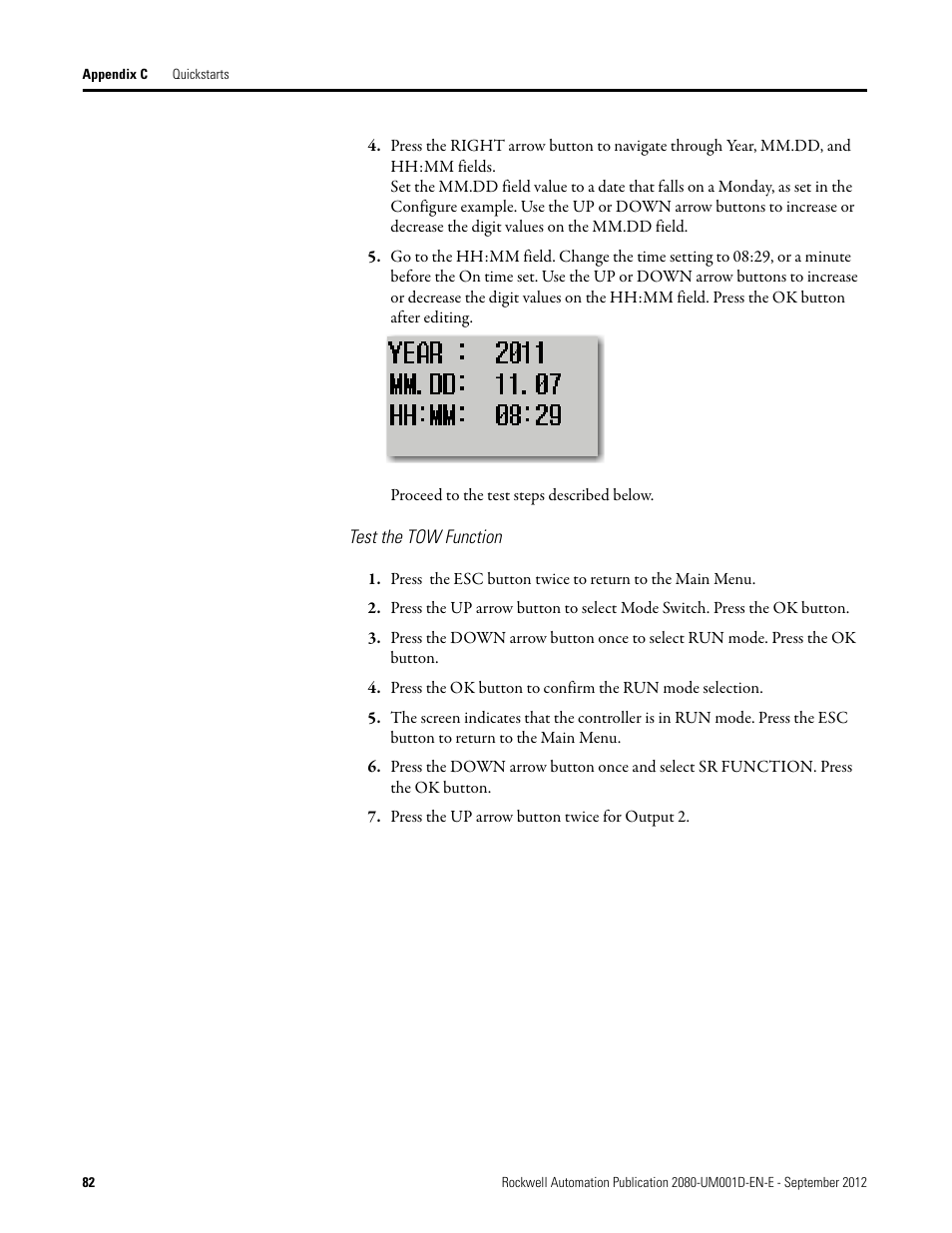 Test the tow function | Rockwell Automation 2080-LC10-12DWD Micro810 Programmable Controllers User Manual User Manual | Page 90 / 120