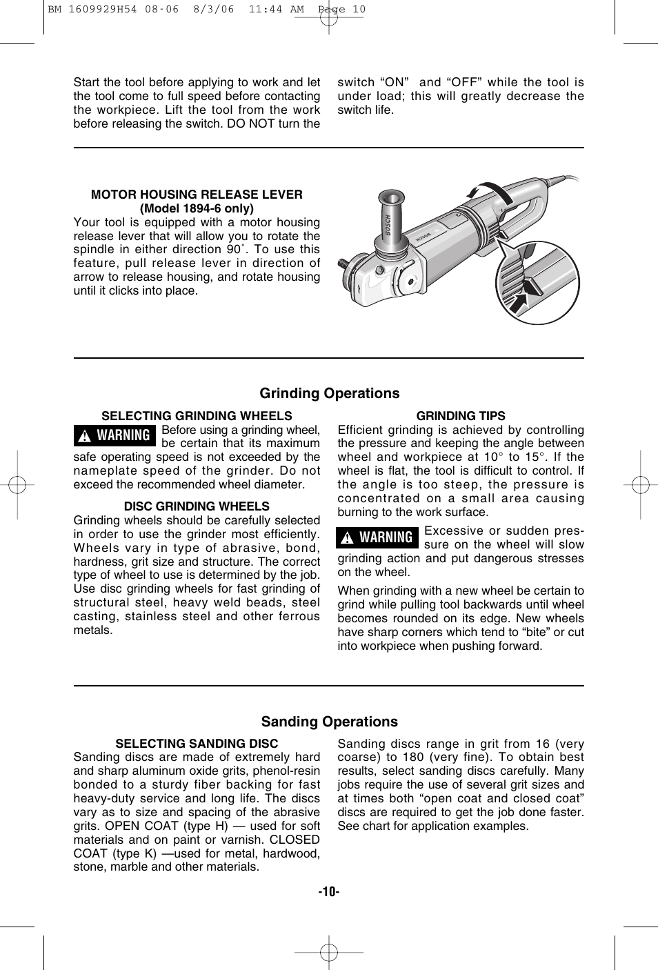 Bosch 1894-6 User Manual | Page 10 / 36