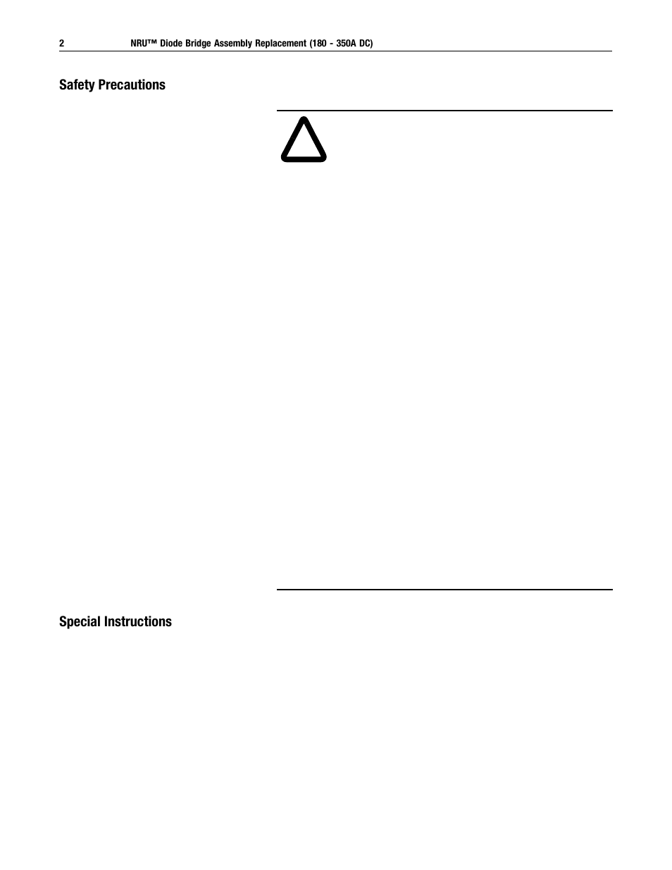 Rockwell Automation 2364,2364E NRU Diode Bridge Assembly Replacement (180 - 350A DC) User Manual | Page 2 / 8