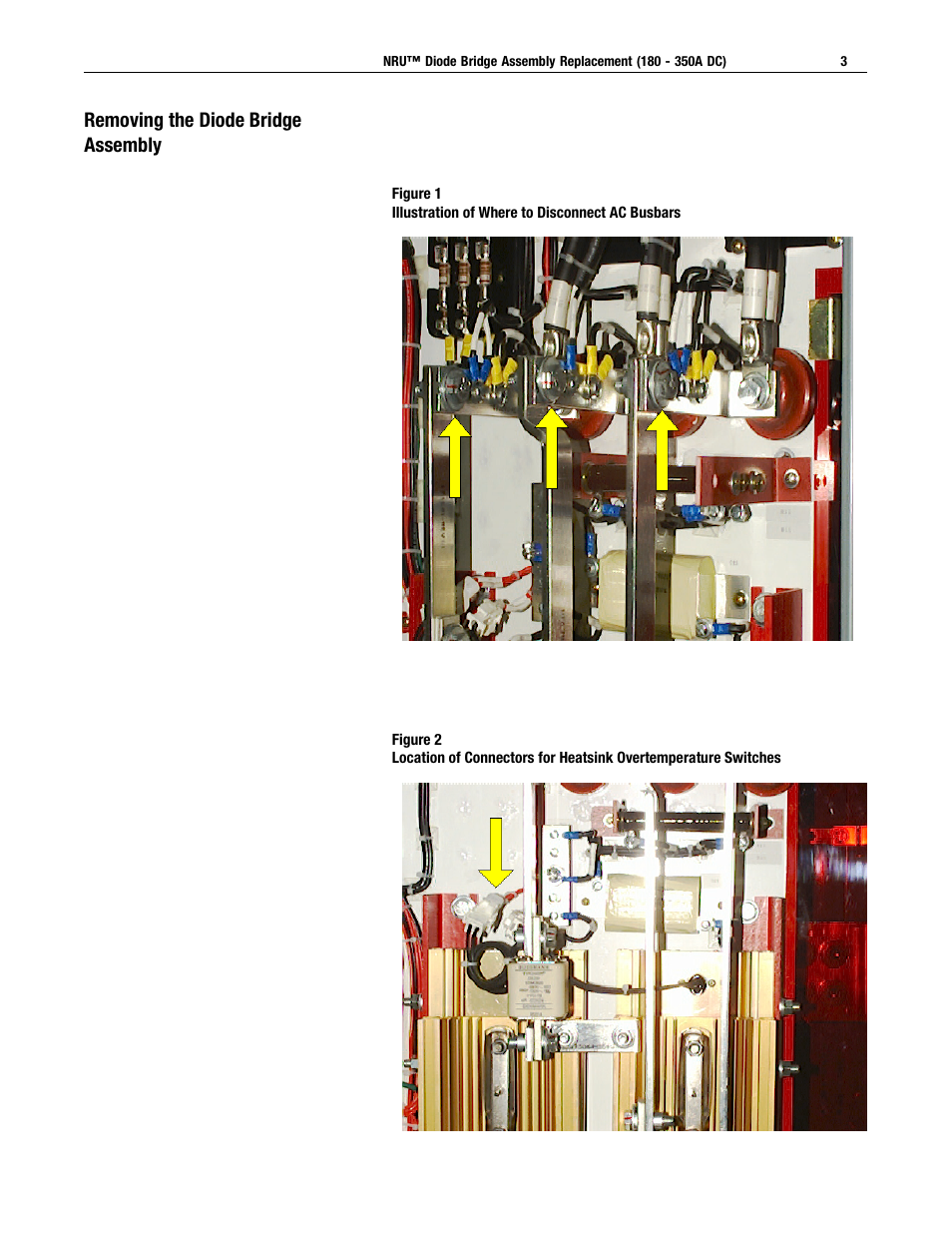 Removing the diode bridge assembly | Rockwell Automation 2364,2364E NRU Diode Bridge Assembly Replacement (180 - 350A DC) User Manual | Page 3 / 8