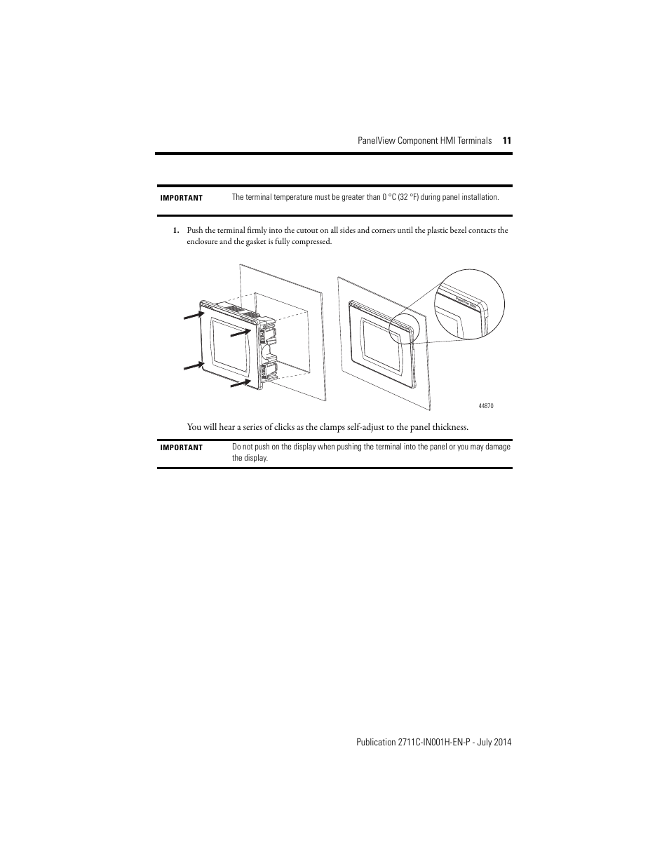 Rockwell Automation 2711C-xxxx PanelView Component HMI Terminals Installation Instructions User Manual | Page 11 / 36
