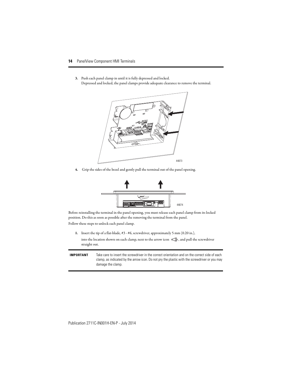 Rockwell Automation 2711C-xxxx PanelView Component HMI Terminals Installation Instructions User Manual | Page 14 / 36