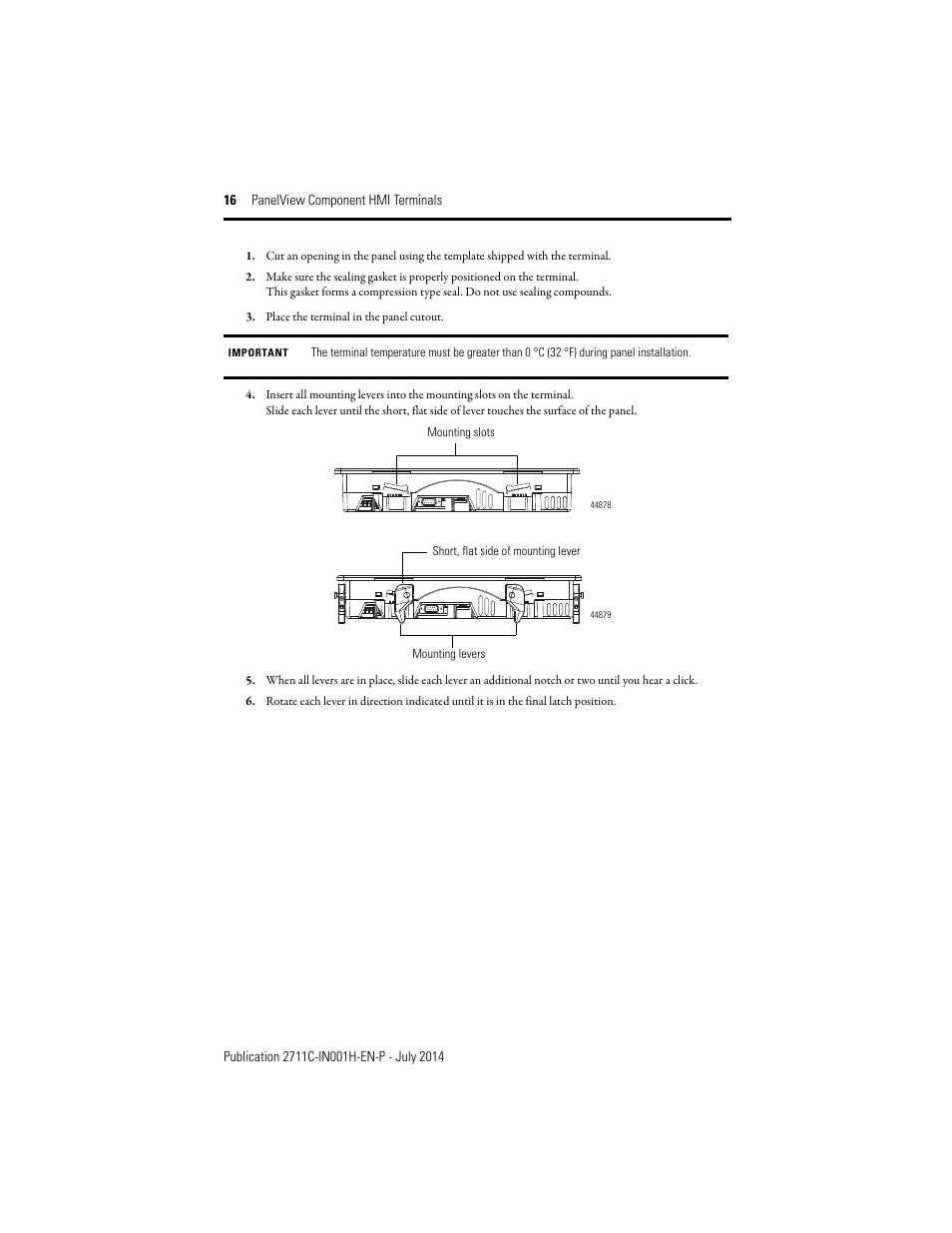 Rockwell Automation 2711C-xxxx PanelView Component HMI Terminals Installation Instructions User Manual | Page 16 / 36