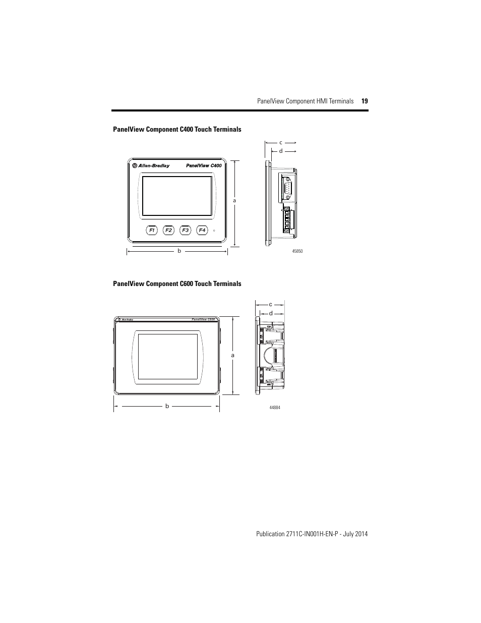 Rockwell Automation 2711C-xxxx PanelView Component HMI Terminals Installation Instructions User Manual | Page 19 / 36