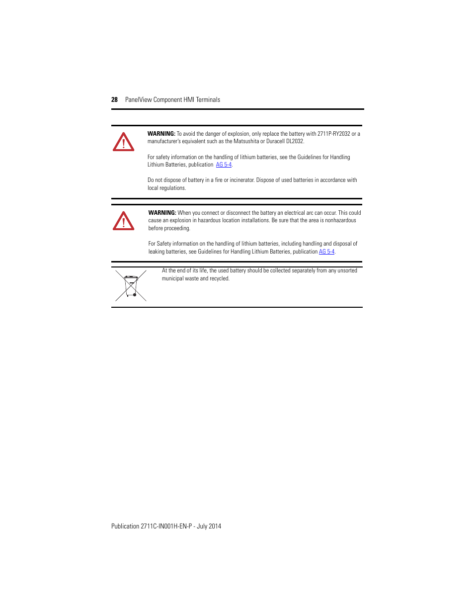 Rockwell Automation 2711C-xxxx PanelView Component HMI Terminals Installation Instructions User Manual | Page 28 / 36