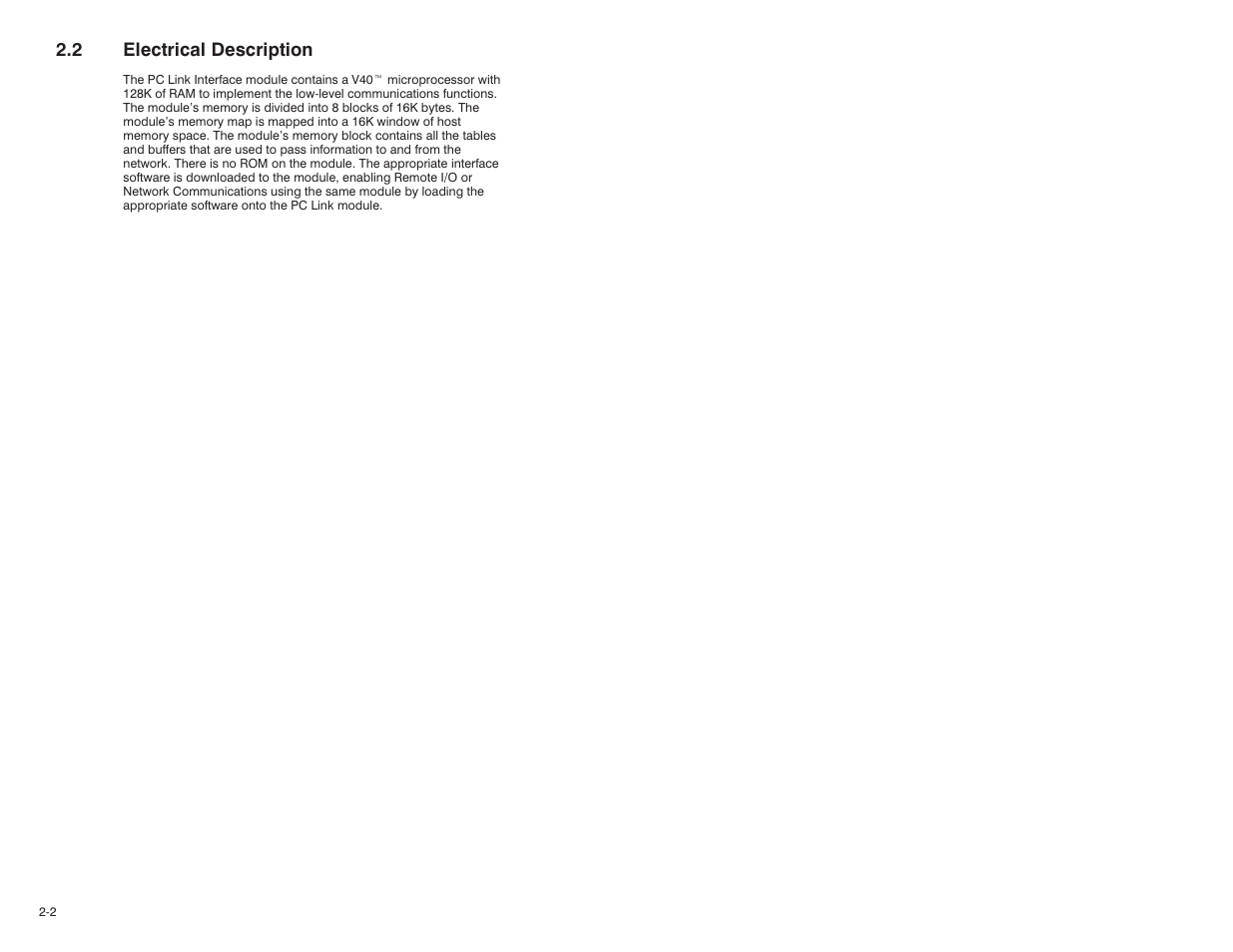 2 electrical description | Rockwell Automation 57C445 AutoMax PC Link Interface Module User Manual | Page 12 / 52