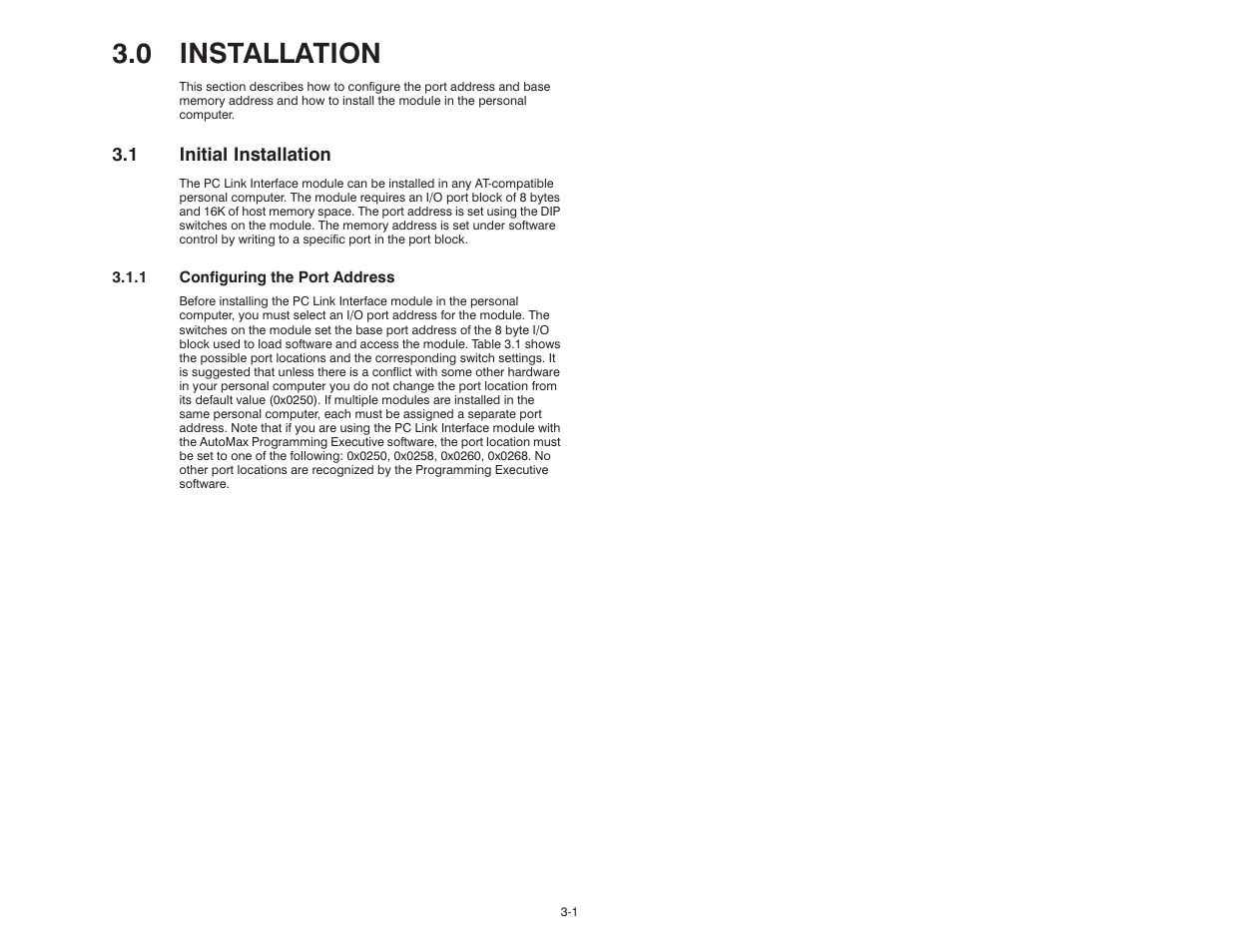 0 installation, 1 initial installation | Rockwell Automation 57C445 AutoMax PC Link Interface Module User Manual | Page 13 / 52
