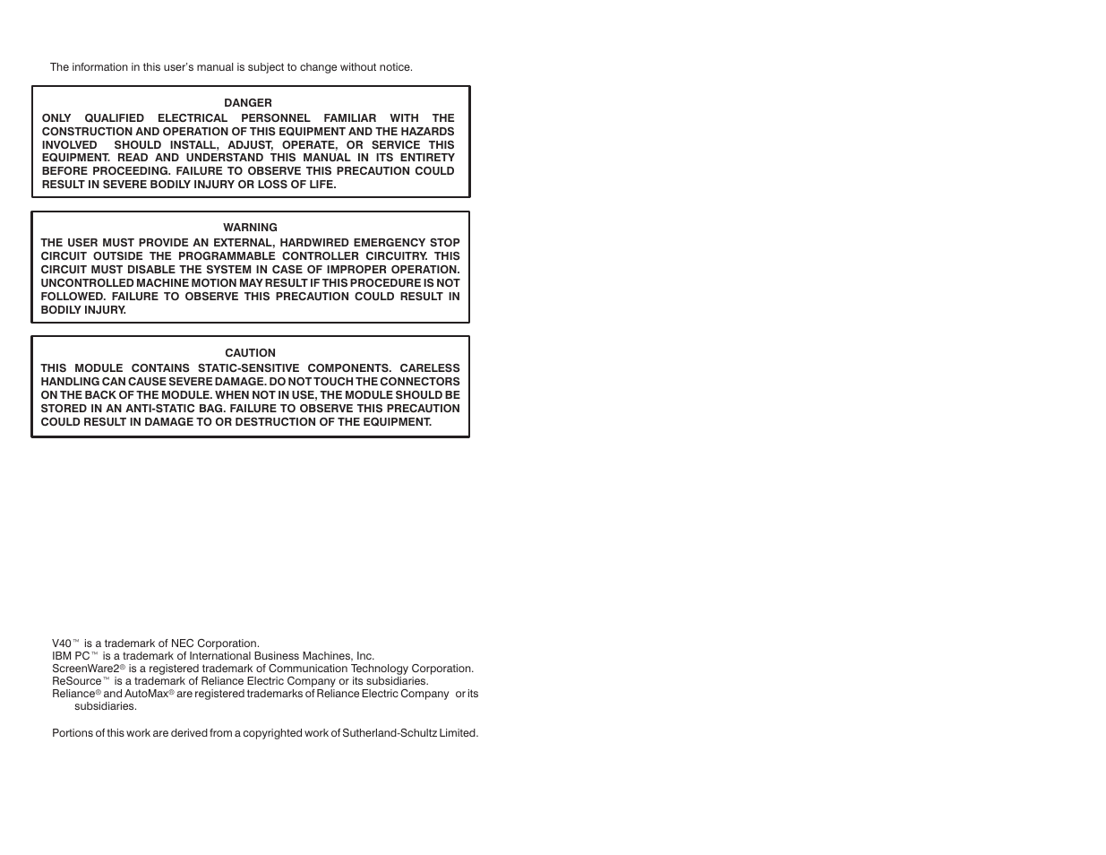 Warning notices | Rockwell Automation 57C445 AutoMax PC Link Interface Module User Manual | Page 2 / 52