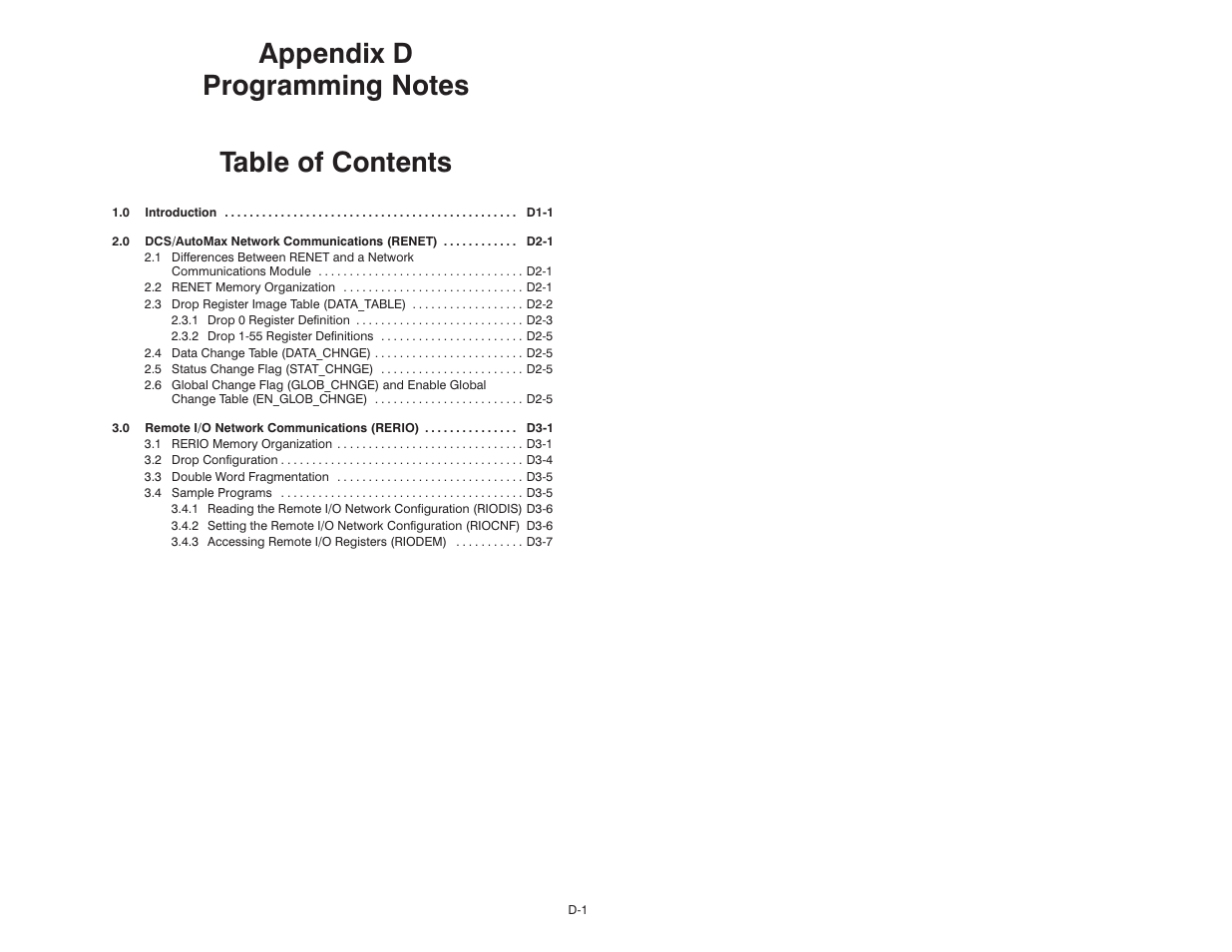 D programming notes | Rockwell Automation 57C445 AutoMax PC Link Interface Module User Manual | Page 33 / 52