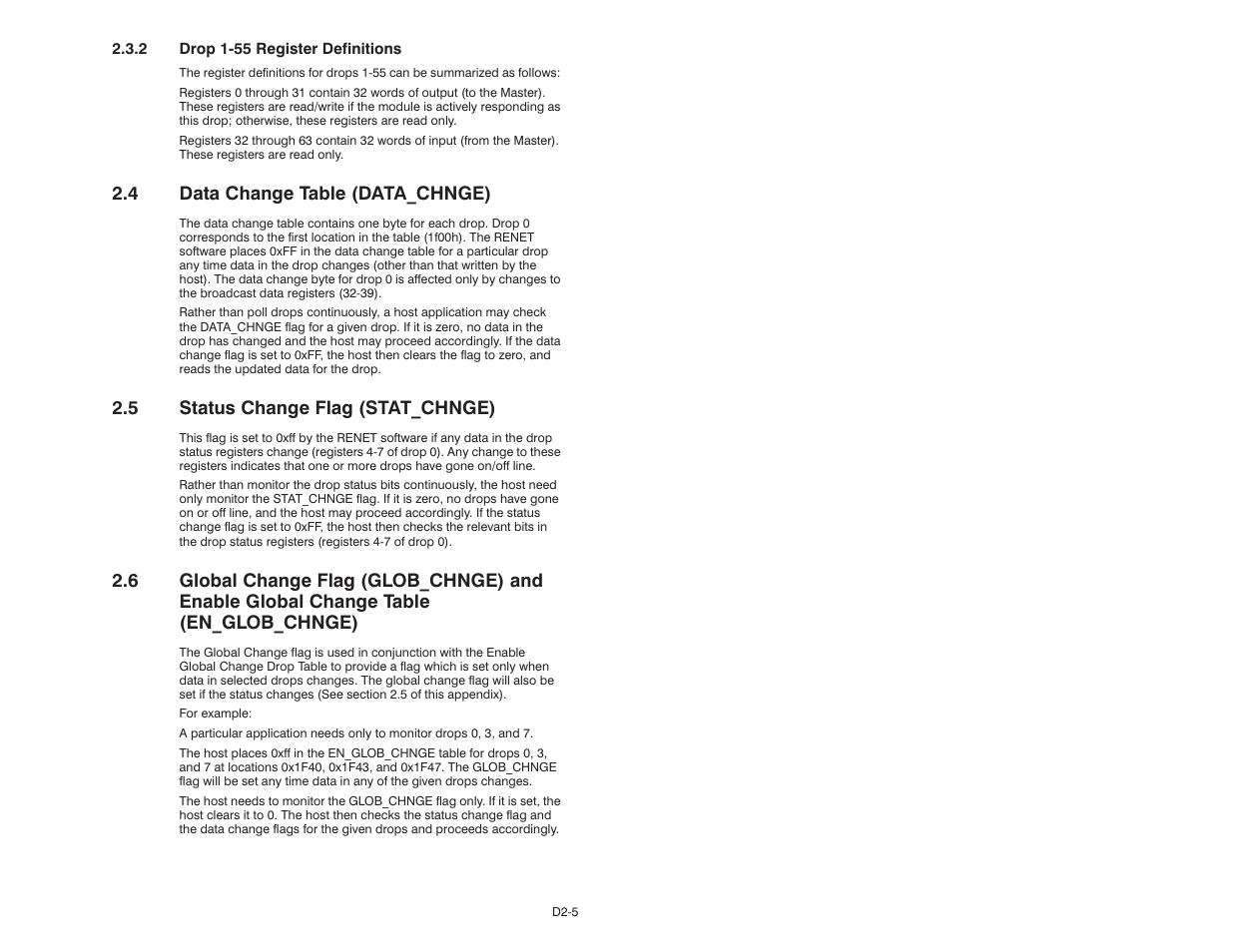 4 data change table (data_chnge), 5 status change flag (stat_chnge) | Rockwell Automation 57C445 AutoMax PC Link Interface Module User Manual | Page 40 / 52