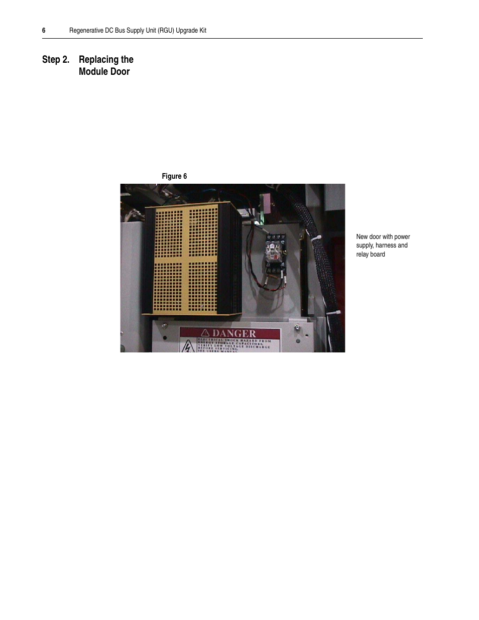 Step 2. replacing the module door | Rockwell Automation 2364, 2364F Regenerative DC Bus Supply Unit (RGU) Upgrade Kit User Manual | Page 6 / 10