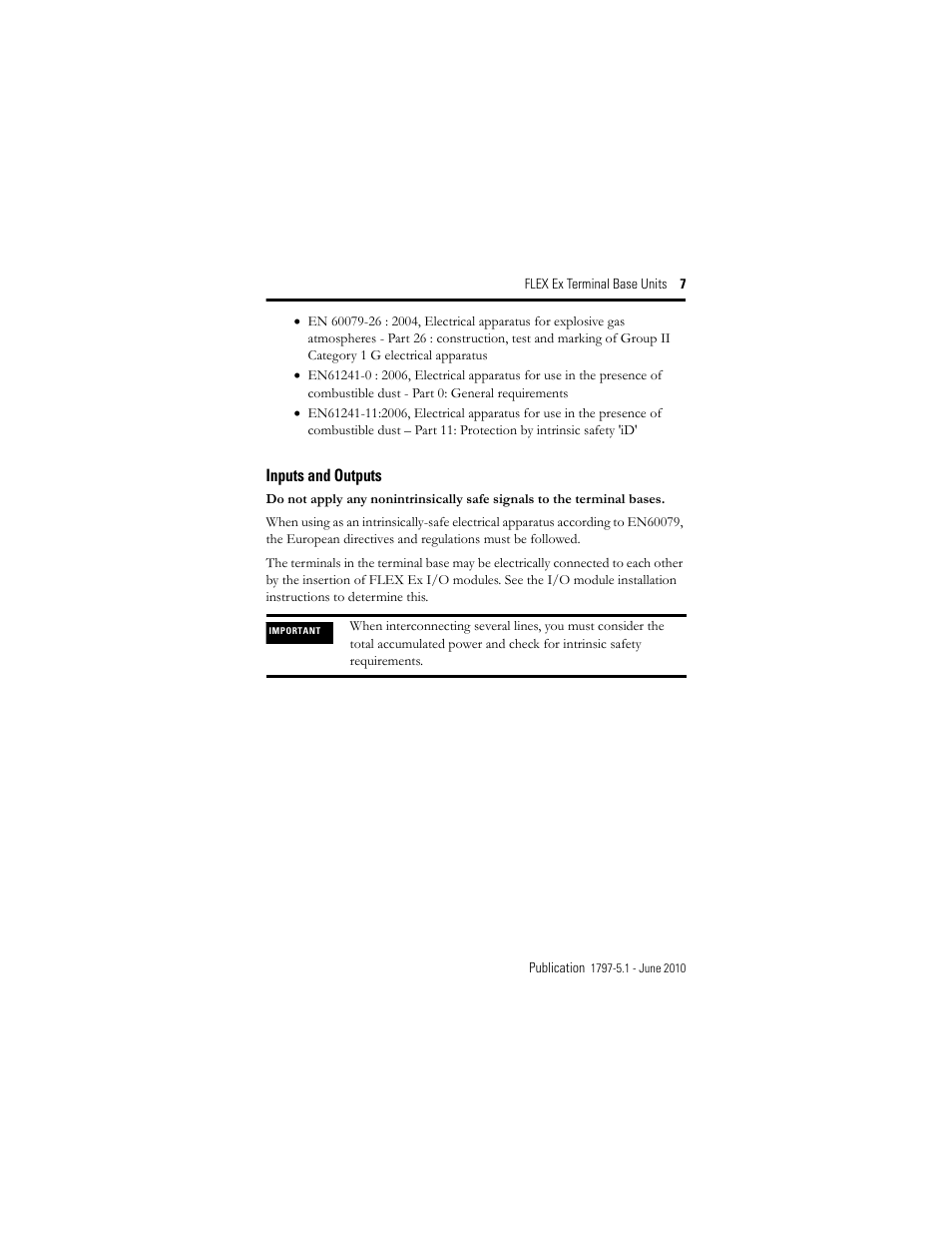 Inputs and outputs | Rockwell Automation 1797-TB3S FLEX Ex Terminal Base User Manual | Page 7 / 20