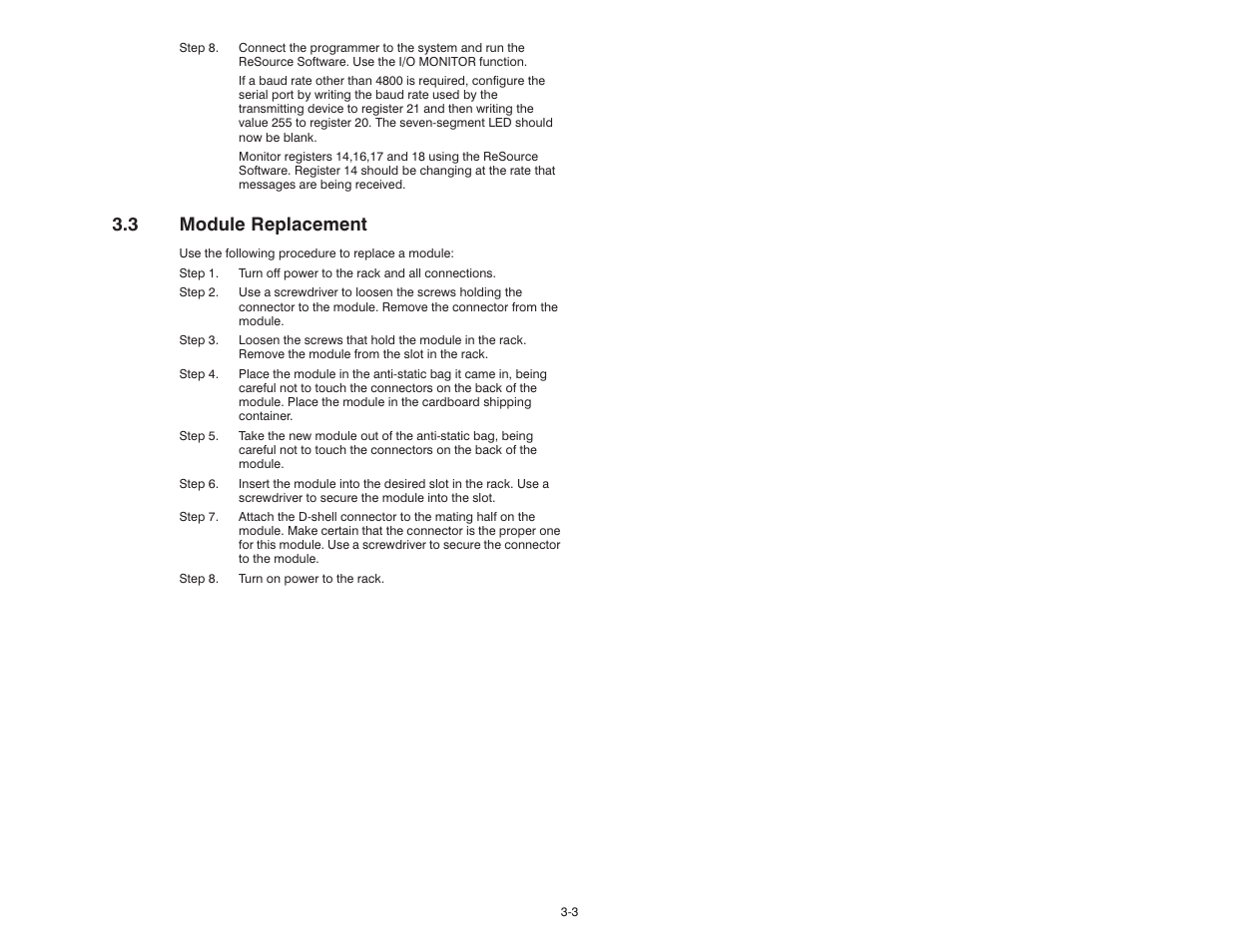 3 module replacement | Rockwell Automation 57C428 Toledo Scale Interface Module User Manual | Page 15 / 42