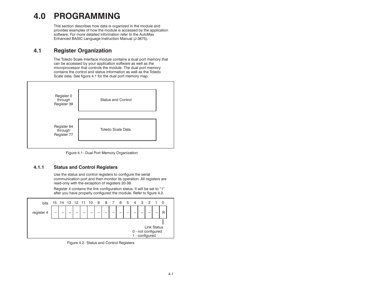 0 programming, 1 register organization | Rockwell Automation 57C428 Toledo Scale Interface Module User Manual | Page 17 / 42