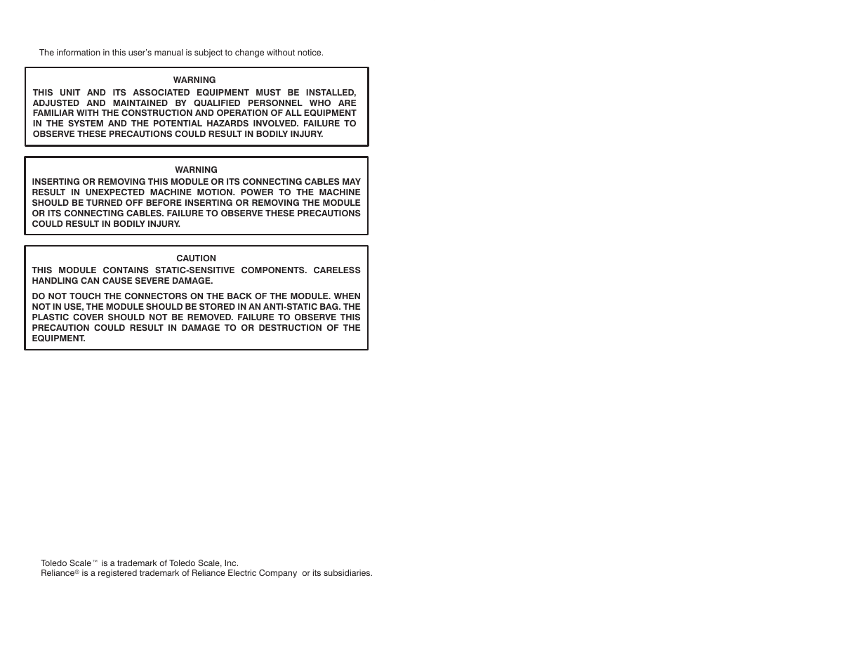 Warning notices | Rockwell Automation 57C428 Toledo Scale Interface Module User Manual | Page 2 / 42