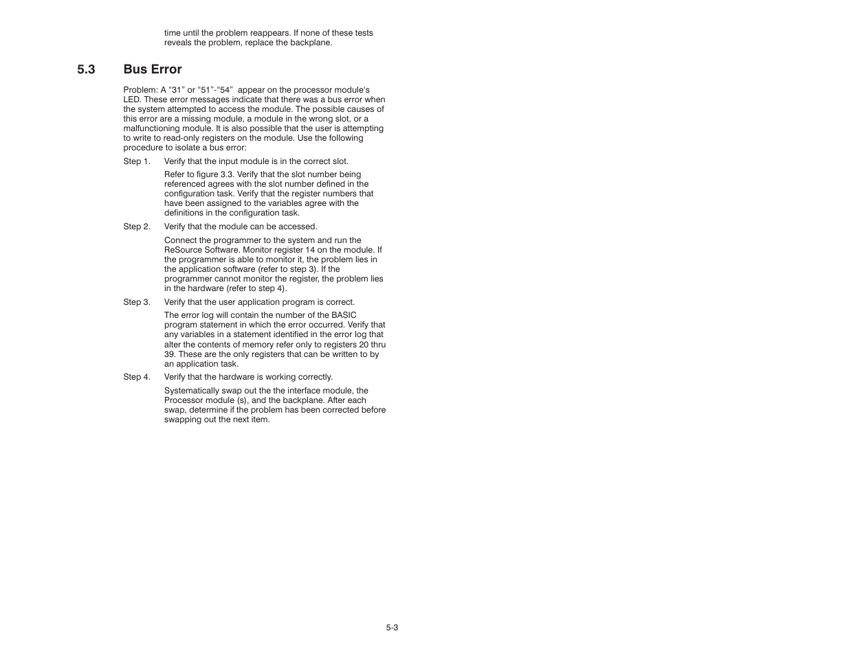 3 bus error | Rockwell Automation 57C428 Toledo Scale Interface Module User Manual | Page 29 / 42