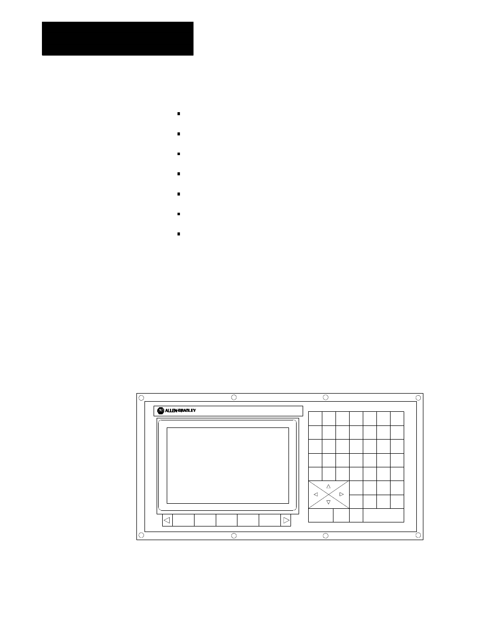 1 operator panel operations, Chapter 2 operating the control, Figure 2.1 monochrome operator panel | Rockwell Automation 8520-GUM 9/Series CNC Grinder Operation and Programming Manual Documentation Set User Manual | Page 22 / 820