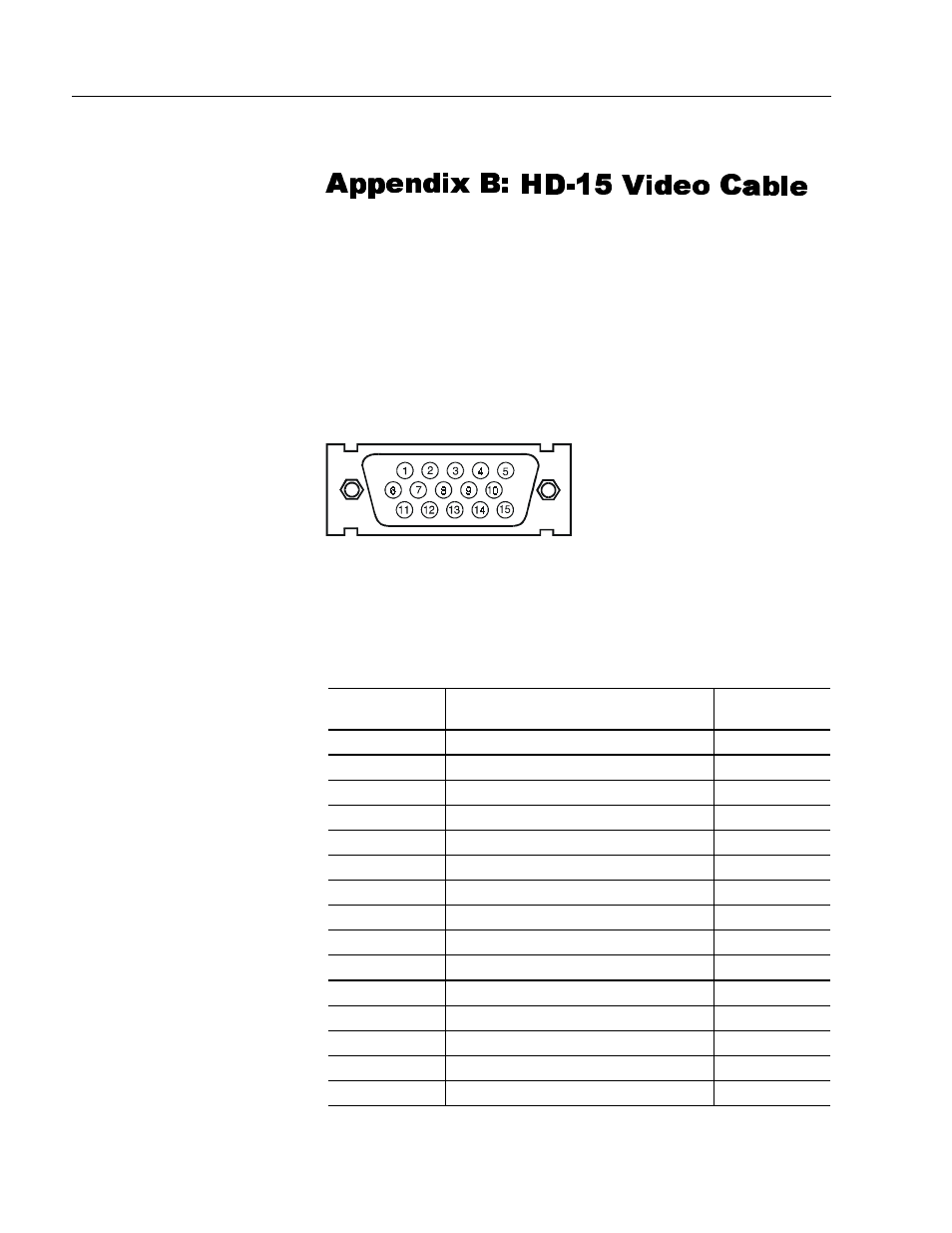 Appendix b: hd-15 video cable | Rockwell Automation 6185-E 20 Inch Flat Panel Monitor Installation User Manual | Page 30 / 33