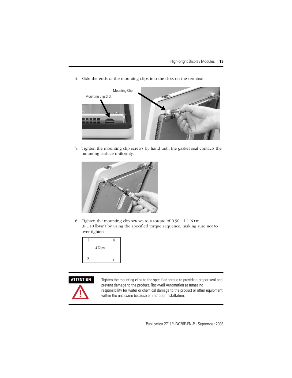 Rockwell Automation 2711P-RDT12H High-bright Display Module User Manual | Page 13 / 28