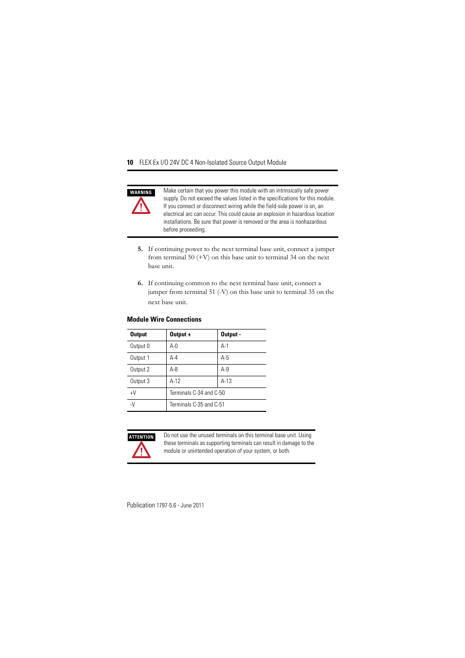 Rockwell Automation 1797-OB4D FLEX Ex 24V DC Nonisolated Source 4 Output Module User Manual | Page 10 / 30