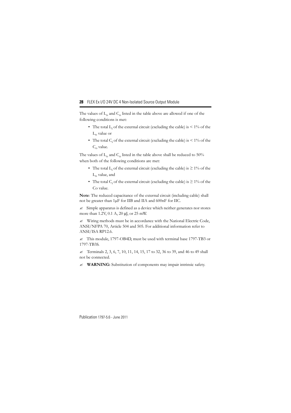 Rockwell Automation 1797-OB4D FLEX Ex 24V DC Nonisolated Source 4 Output Module User Manual | Page 28 / 30