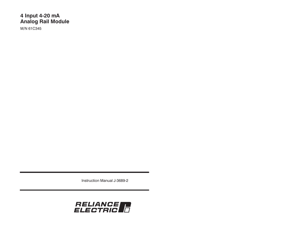 Rockwell Automation 61C345 4 Input 4-20mA Analog Rail Module User Manual | 48 pages