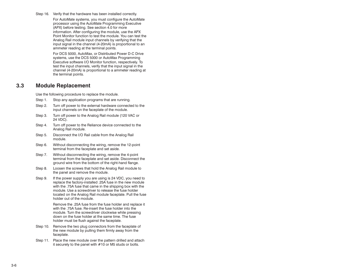 3 module replacement | Rockwell Automation 61C345 4 Input 4-20mA Analog Rail Module User Manual | Page 20 / 48