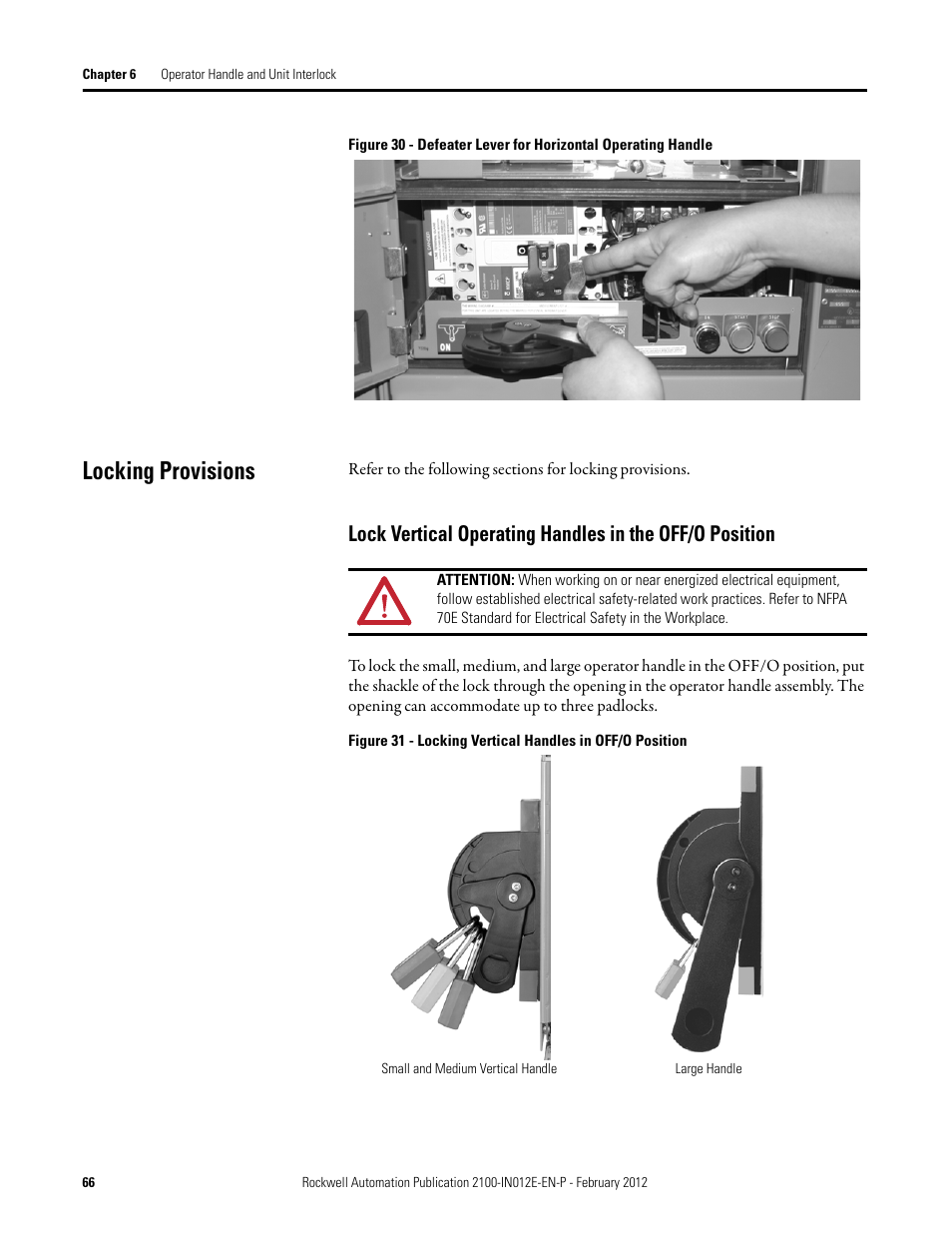Locking provisions | Rockwell Automation 2100 CENTERLINE Low Voltage Motor Control Centers  User Manual | Page 66 / 112