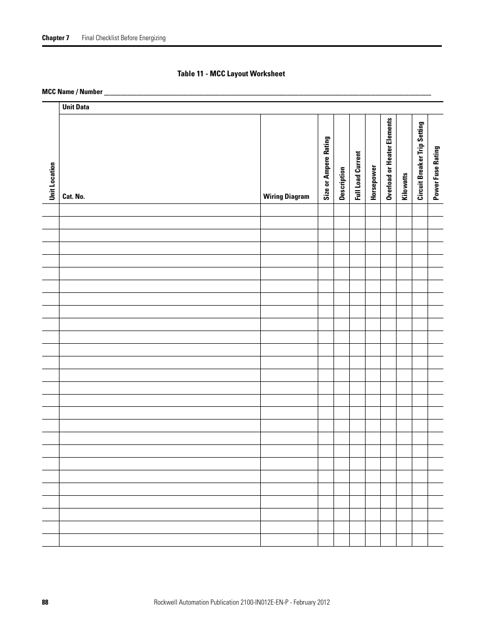 Rockwell Automation 2100 CENTERLINE Low Voltage Motor Control Centers  User Manual | Page 88 / 112