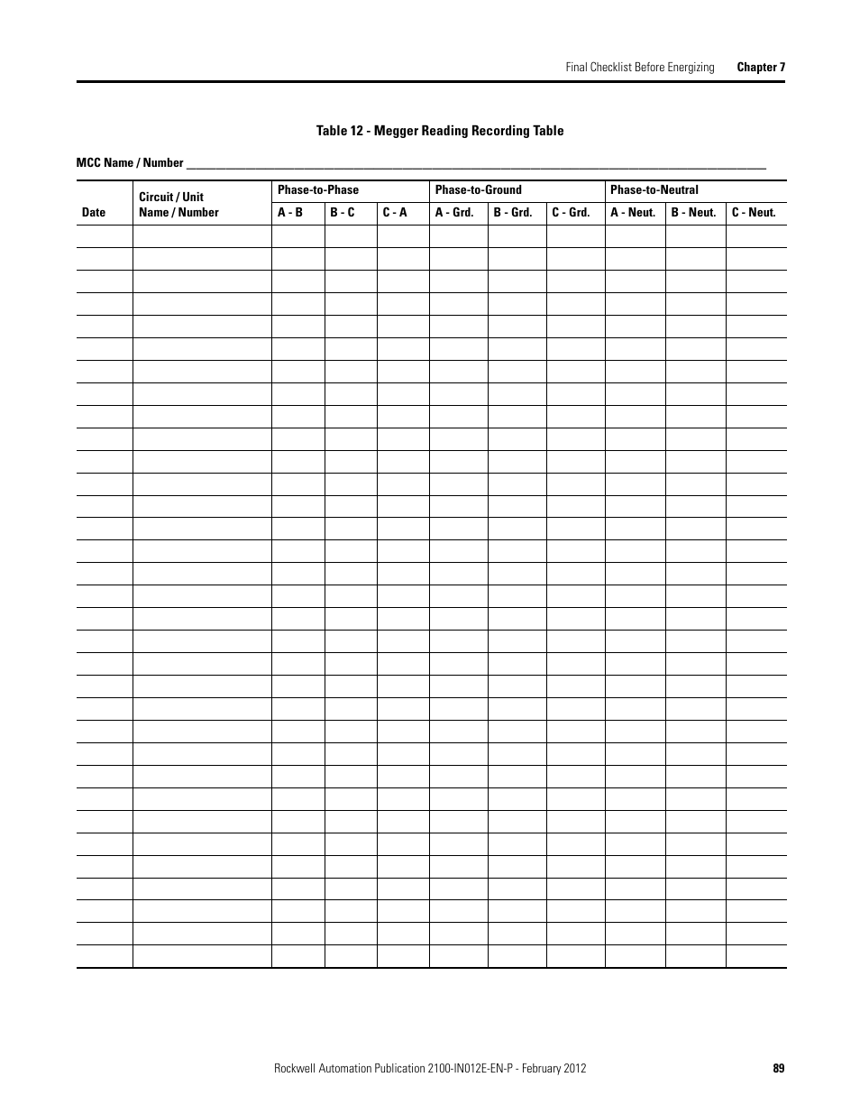 Rockwell Automation 2100 CENTERLINE Low Voltage Motor Control Centers  User Manual | Page 89 / 112