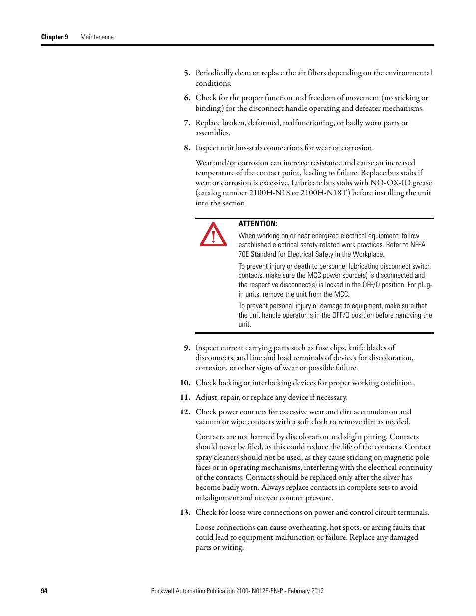 Rockwell Automation 2100 CENTERLINE Low Voltage Motor Control Centers  User Manual | Page 94 / 112