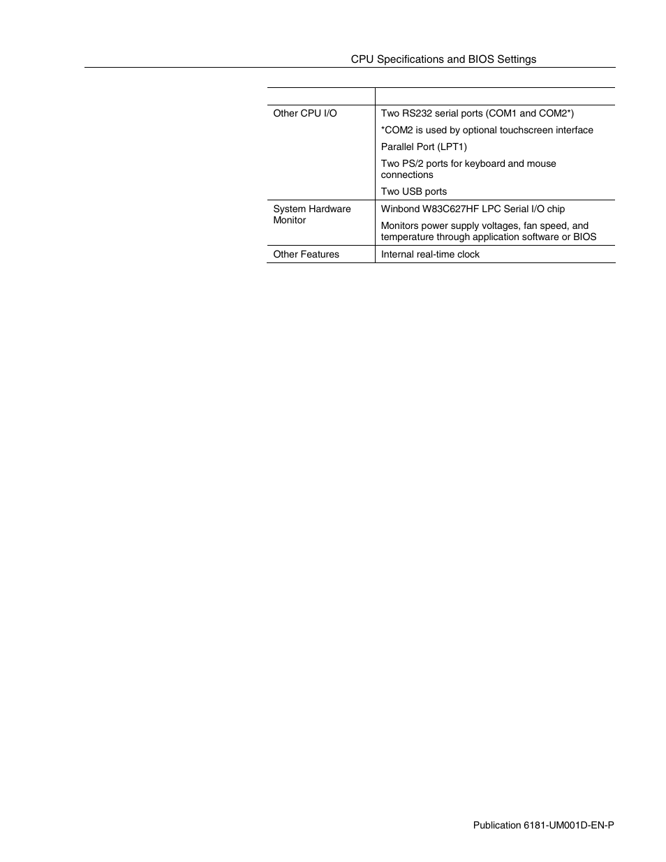 Accessing the bios setup screen, Bios information | Rockwell Automation 6181 Industrial Computer User Manual | Page 127 / 144