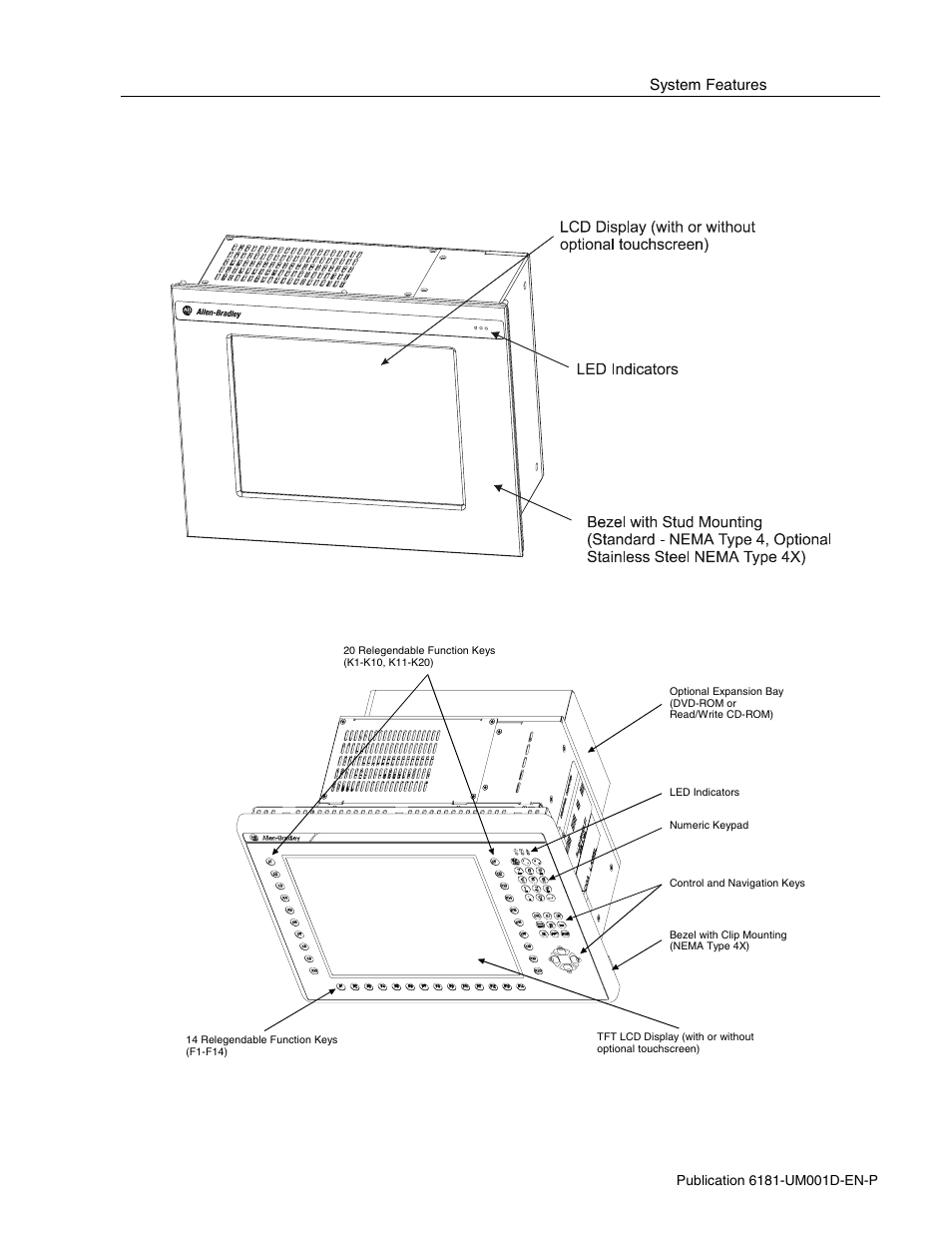 Features of the rac6181 computer | Rockwell Automation 6181 Industrial Computer User Manual | Page 13 / 144