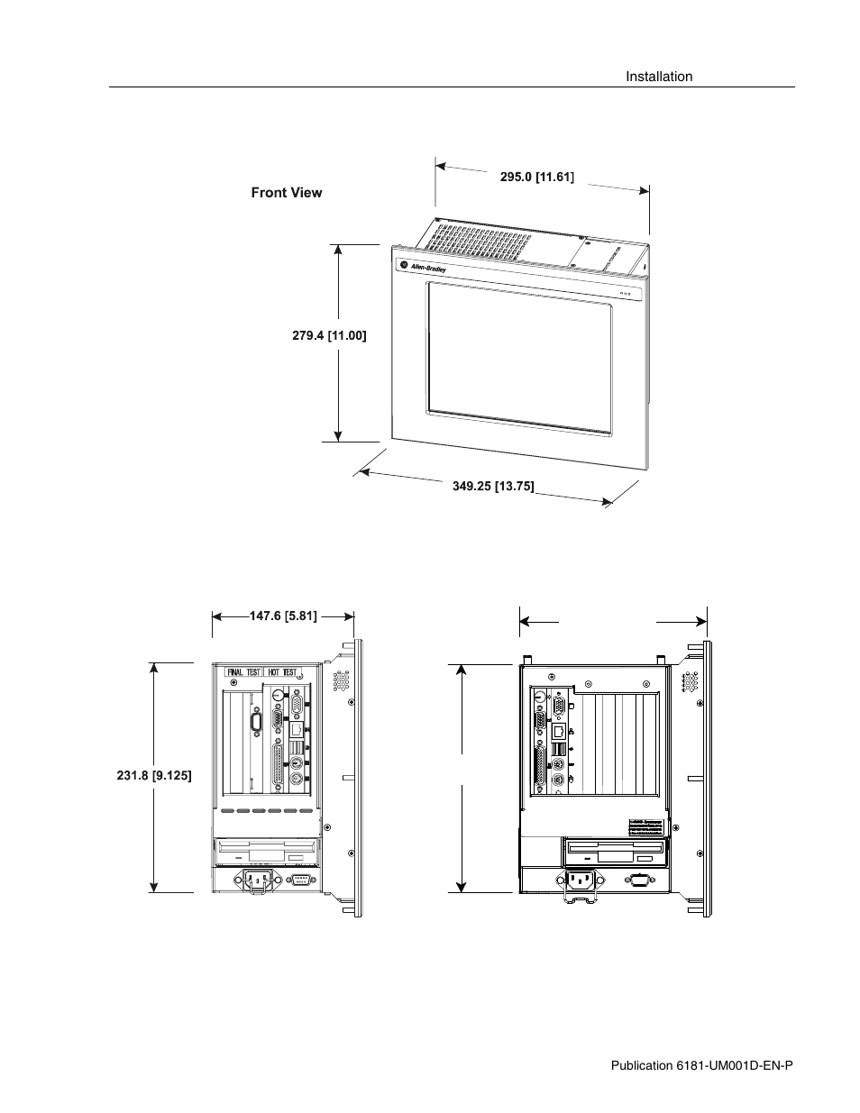 1 in. version with display | Rockwell Automation 6181 Industrial Computer User Manual | Page 23 / 144