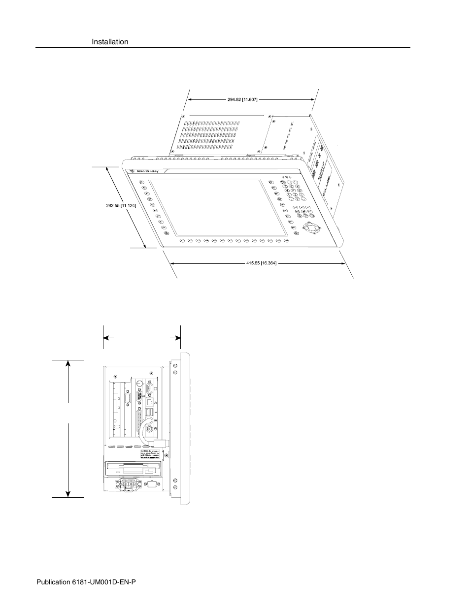 1 in. version with keypad and display | Rockwell Automation 6181 Industrial Computer User Manual | Page 24 / 144