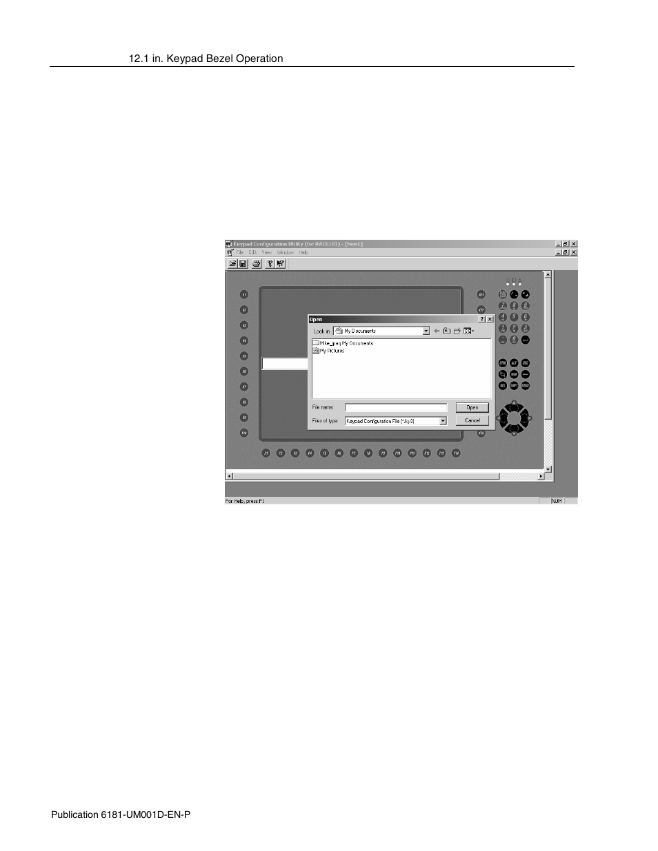Opening a saved keypad configuration | Rockwell Automation 6181 Industrial Computer User Manual | Page 92 / 144